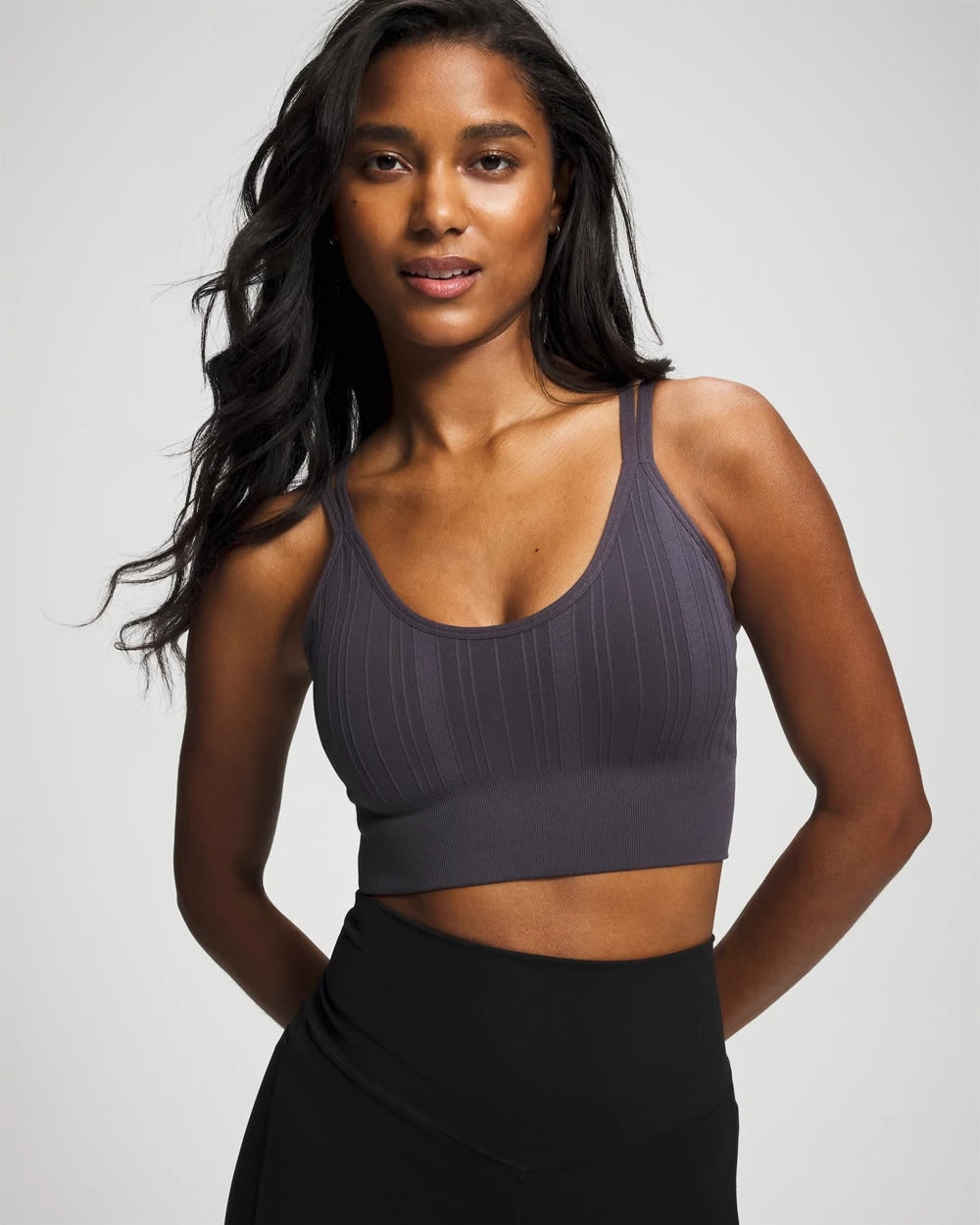 GRAY INK - Seamless Bra With Strappy Back