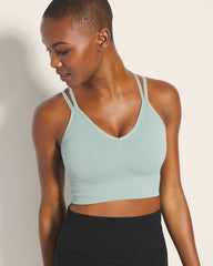 CHINOIS GREEN - Longline Bra with Strappy Back