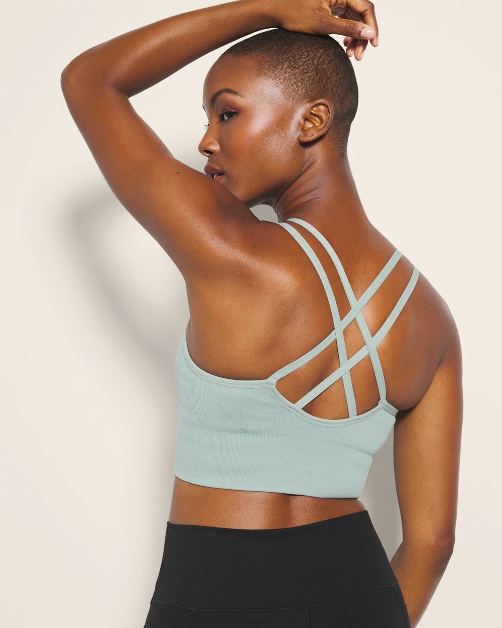 CHINOIS GREEN - Longline Bra with Strappy Back