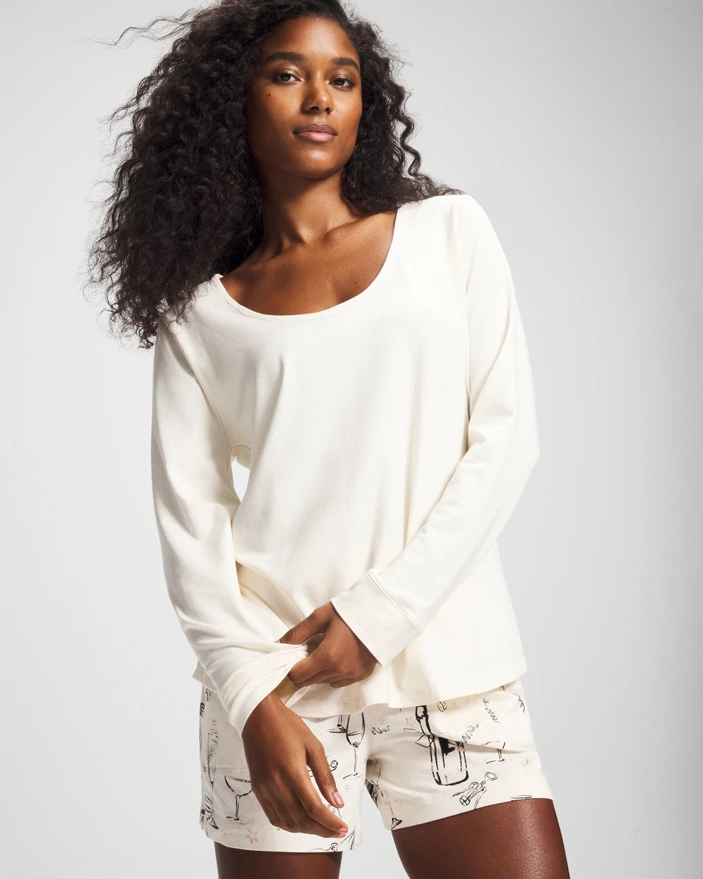 CHAMPAGNE DREAMS - Long Sleeve Pajama Top