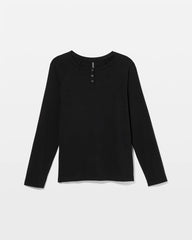BLACK - Men's Henley Pajama Top