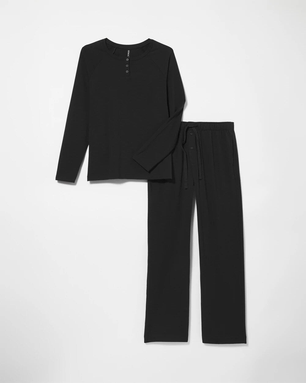 BLACK - Men's Henley Pajama Top