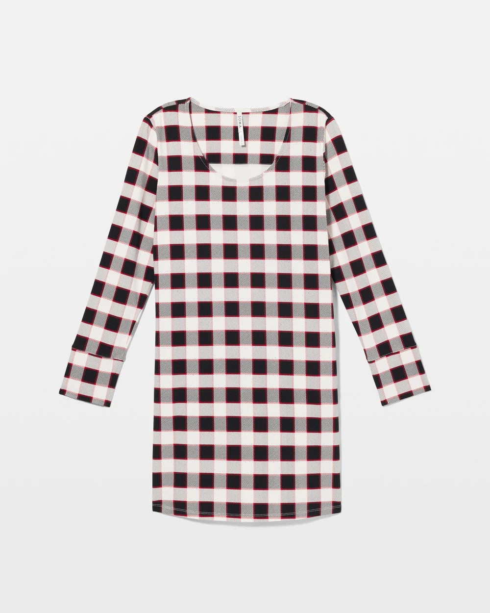 DREAMSCAPE PLAID BLACK - Long-Sleeve Sleepshirt