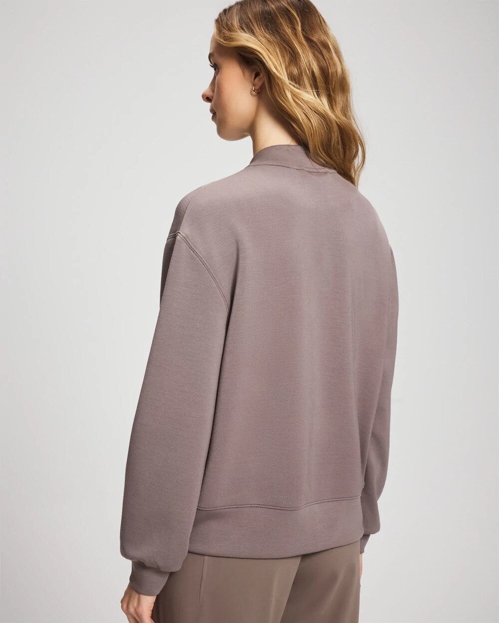 DARK TAUPE - Modern Modal Bomber Jacket