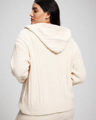 PARCHMENT - Cable Knit Plush Hoodie