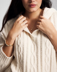 PARCHMENT - Cable Knit Plush Hoodie