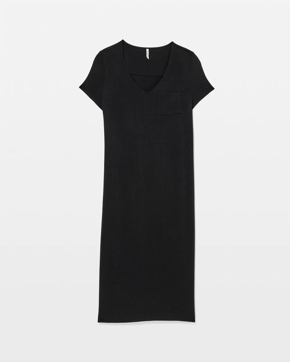 BLACK - Short Sleeve Long Sleepshirt