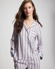 RELAX STRIPE BLUE OPAL - Long-Sleeve Notch Collar