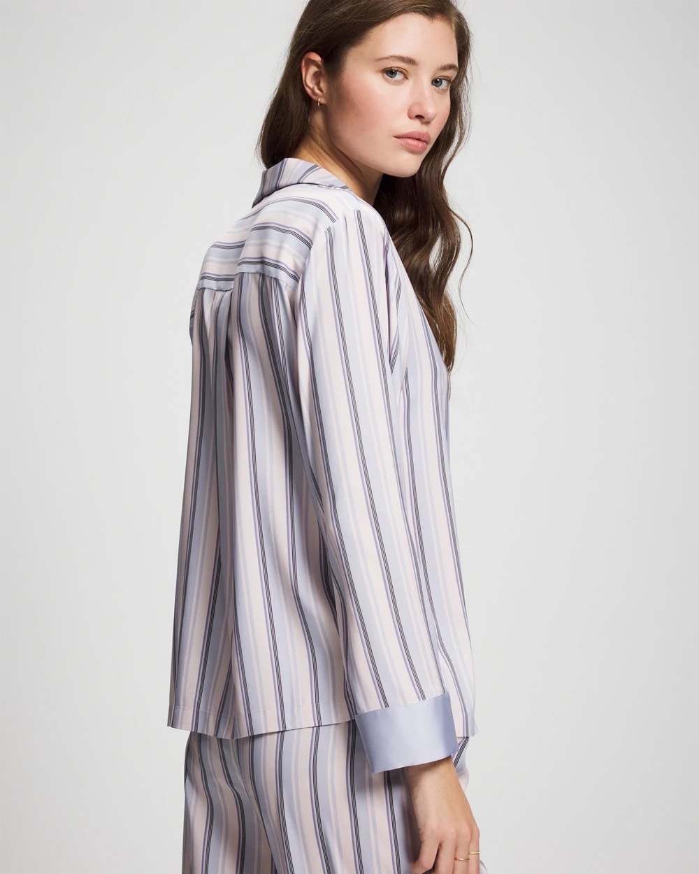 RELAX STRIPE BLUE OPAL - Long-Sleeve Notch Collar