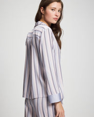 RELAX STRIPE BLUE OPAL - Long-Sleeve Notch Collar