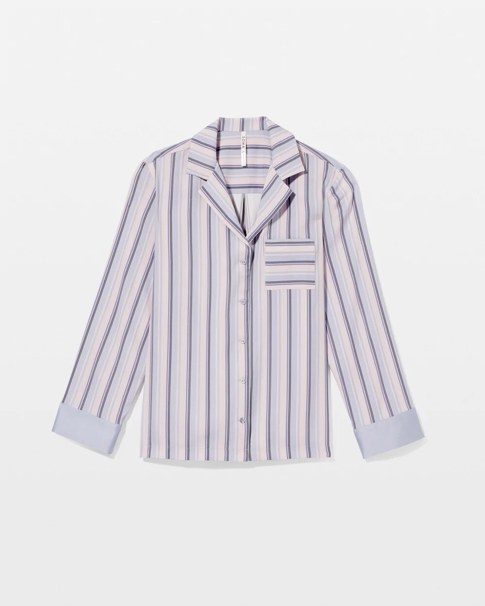 RELAX STRIPE BLUE OPAL - Long-Sleeve Notch Collar