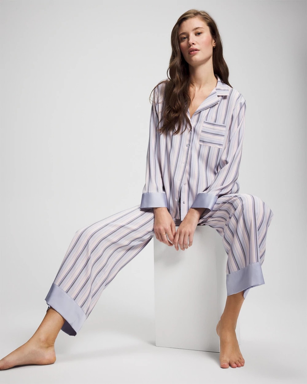 RELAX STRIPE BLUE OPAL - Pajama Pants