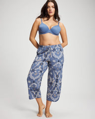 BOTANICAL TILE SUNDOWN - Piped Crop Pajama Pants