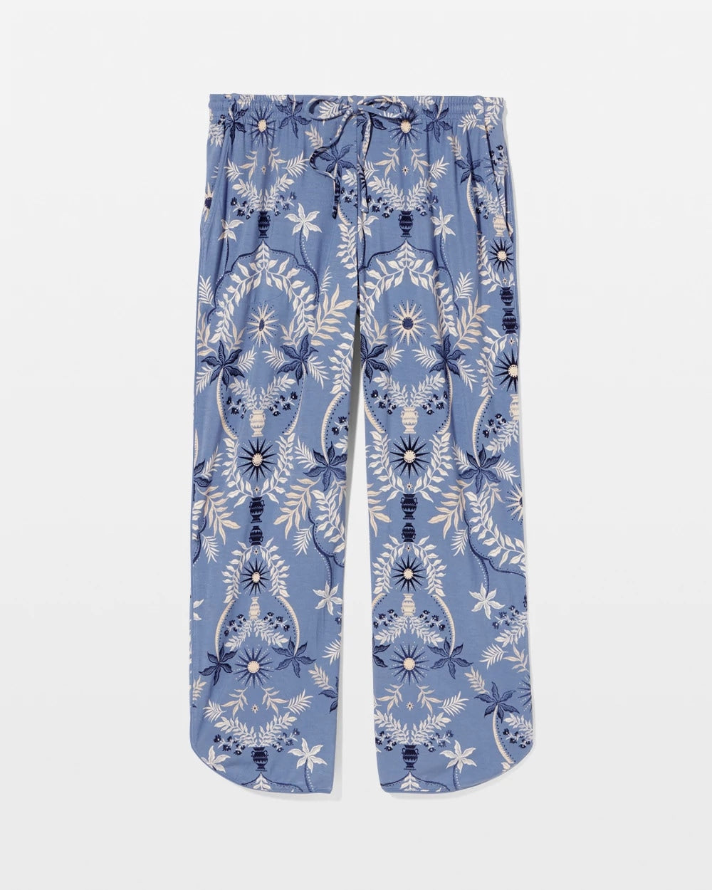 BOTANICAL TILE SUNDOWN - Piped Crop Pajama Pants