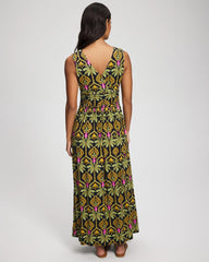 PALMY PATTERNS NAVY - Goddess Maxi Bra Dress