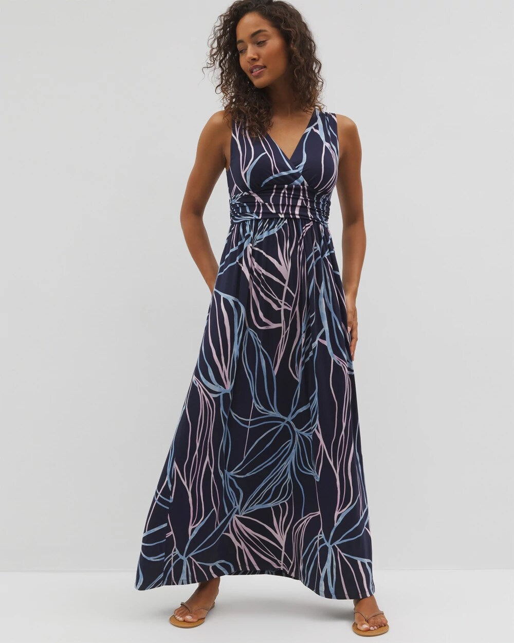 SO RELEAFED GRAND NAVY - Goddess Maxi Bra Dress