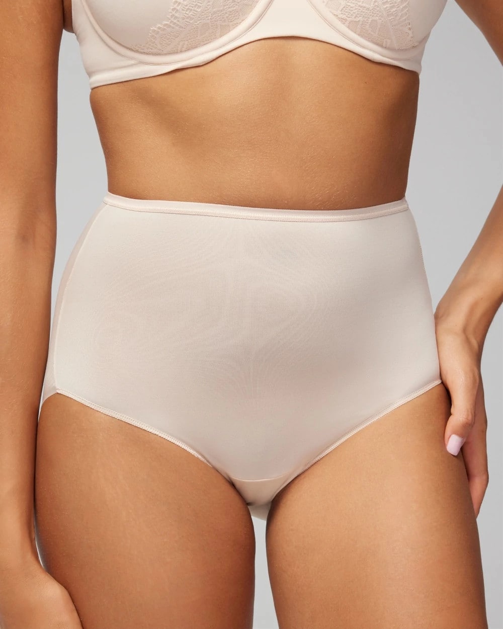 PALE SAND - High-Waist Brief Panty