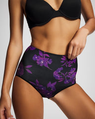 GILDED BLOOMS MAGENTA M - High-Waist Brief Panty