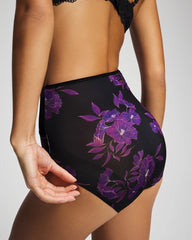GILDED BLOOMS MAGENTA M - High-Waist Brief Panty