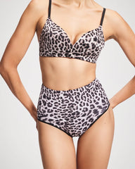 DIVINE LEOPARD MINI TAUPE - High-Waist Brief Panty