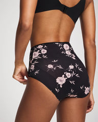 NOSTALGIA FLORA M BLACK - High-Waist Brief Panty