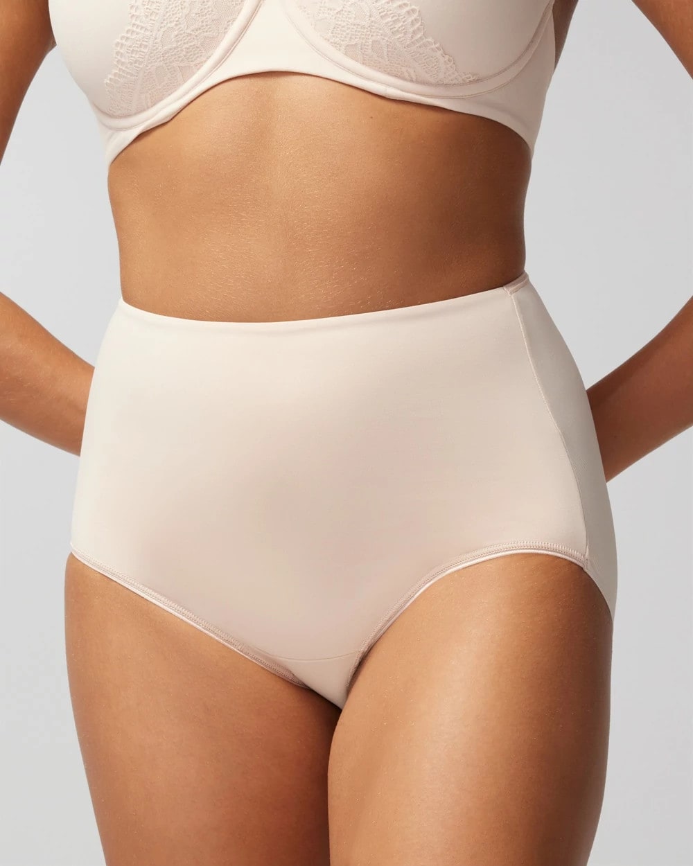PALE SAND - High-Waist Brief Panty