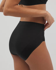 BLACK - Vanishing Edge Microfiber Modern Brief Panty with Lace