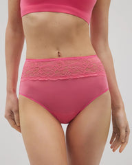 CAMELLIA ROSE - Vanishing Edge Microfiber Modern Brief Panty with Lace