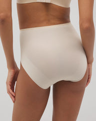 PALE SAND - Vanishing Edge Microfiber Modern Brief Panty with Lace