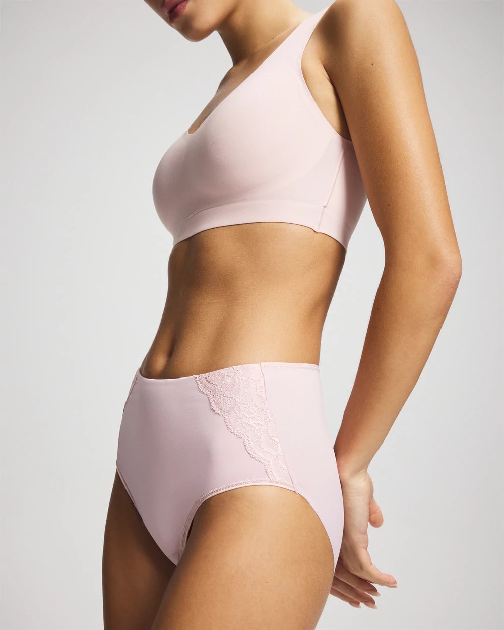 PRETTY PINK - Tummy Modern Brief Panty with Lace