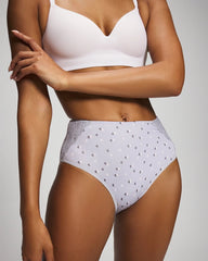 HALF MOON BLUE OPAL - Tummy Modern Brief Panty with Lace