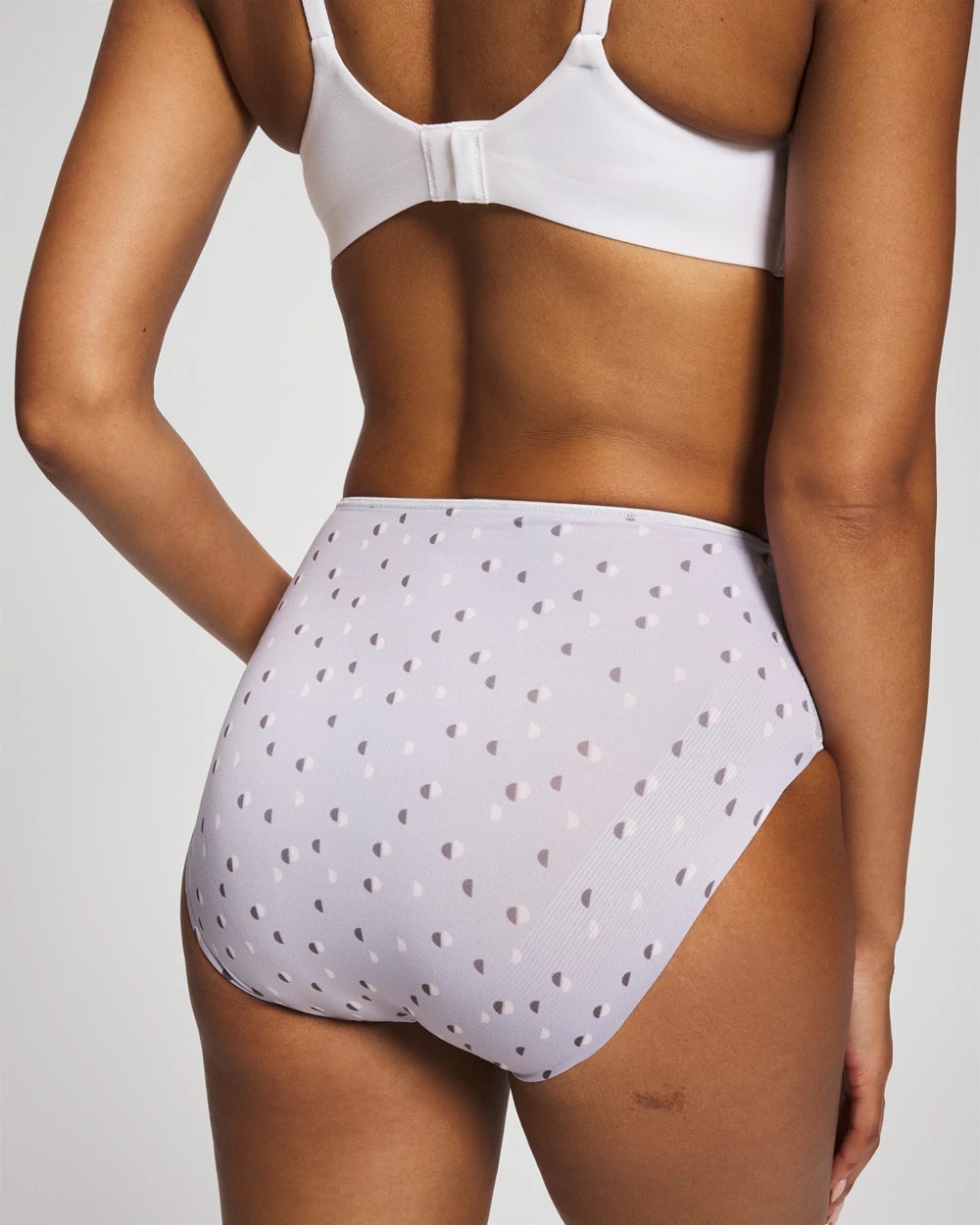 HALF MOON BLUE OPAL - Tummy Modern Brief Panty with Lace
