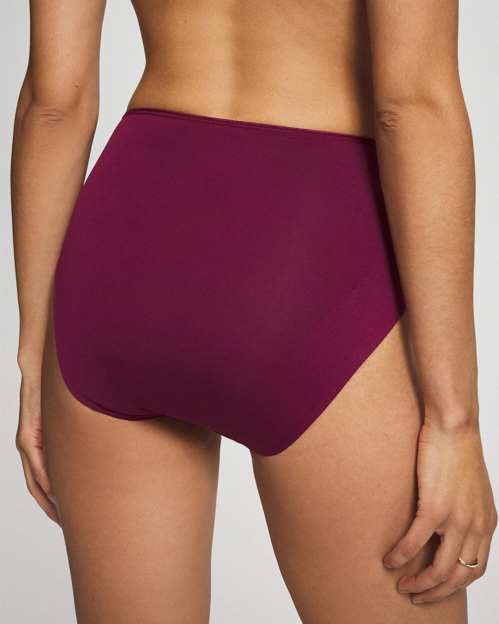 POMEGRANATE WINE - Tummy Modern Brief Panty with Lace