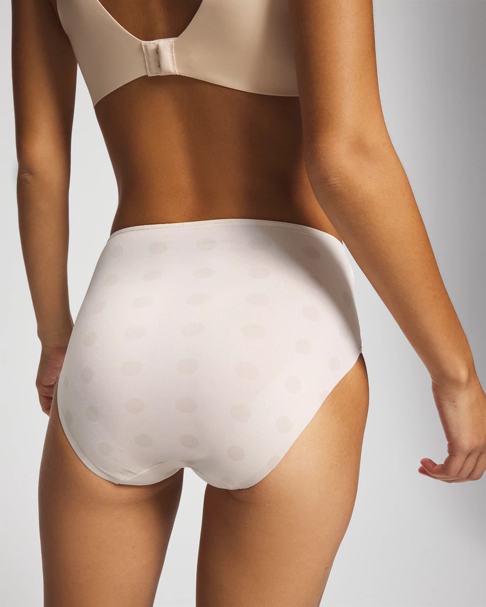 DRAMA DOTS CHAMPAGNE - Tummy Modern Brief Panty with Lace