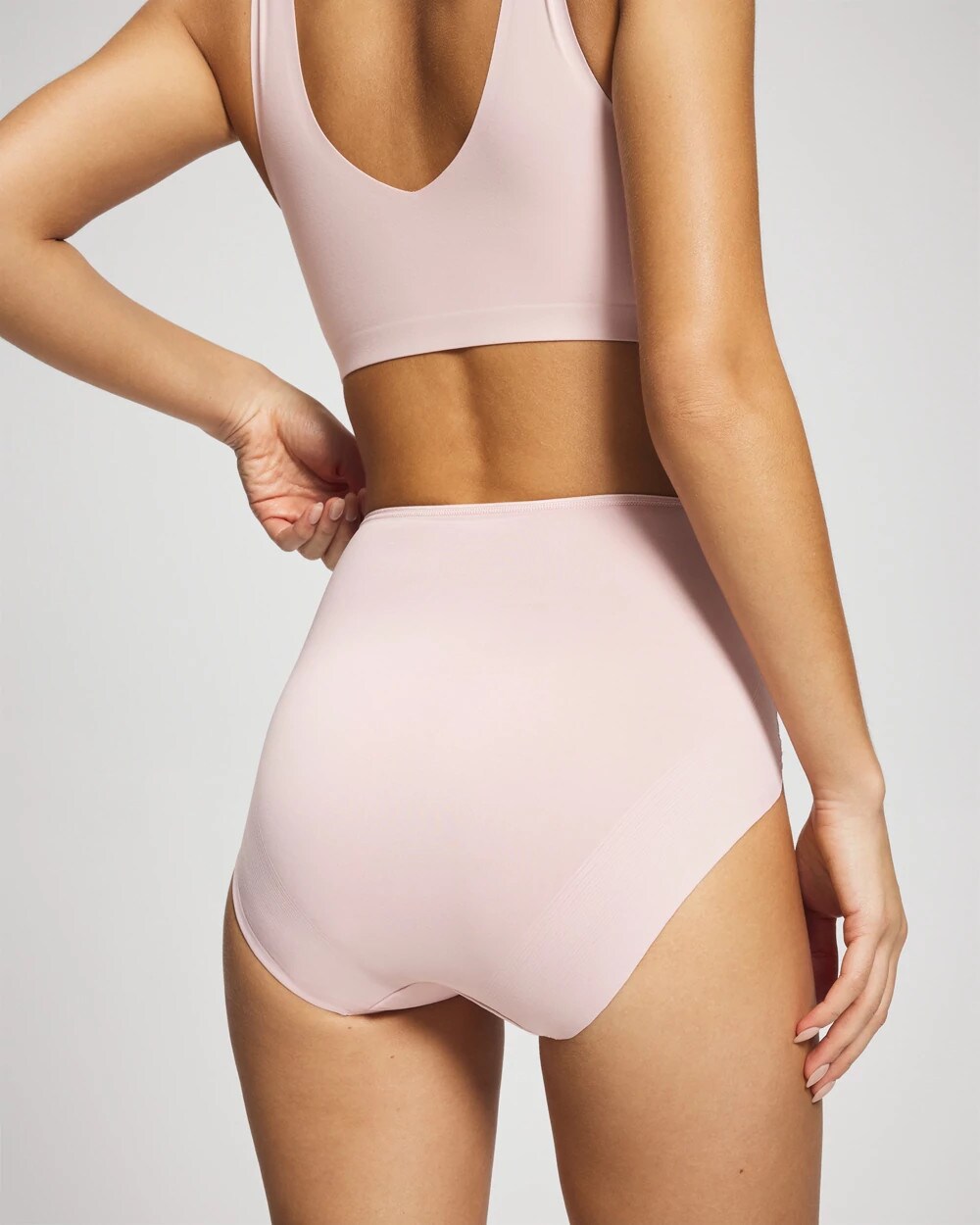 PRETTY PINK - Tummy High-Waist Brief Panty with Lace