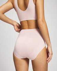 PRETTY PINK - Tummy High-Waist Brief Panty with Lace