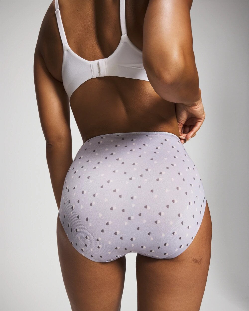 HALF MOON BLUE OPAL - Tummy High-Waist Brief Panty with Lace