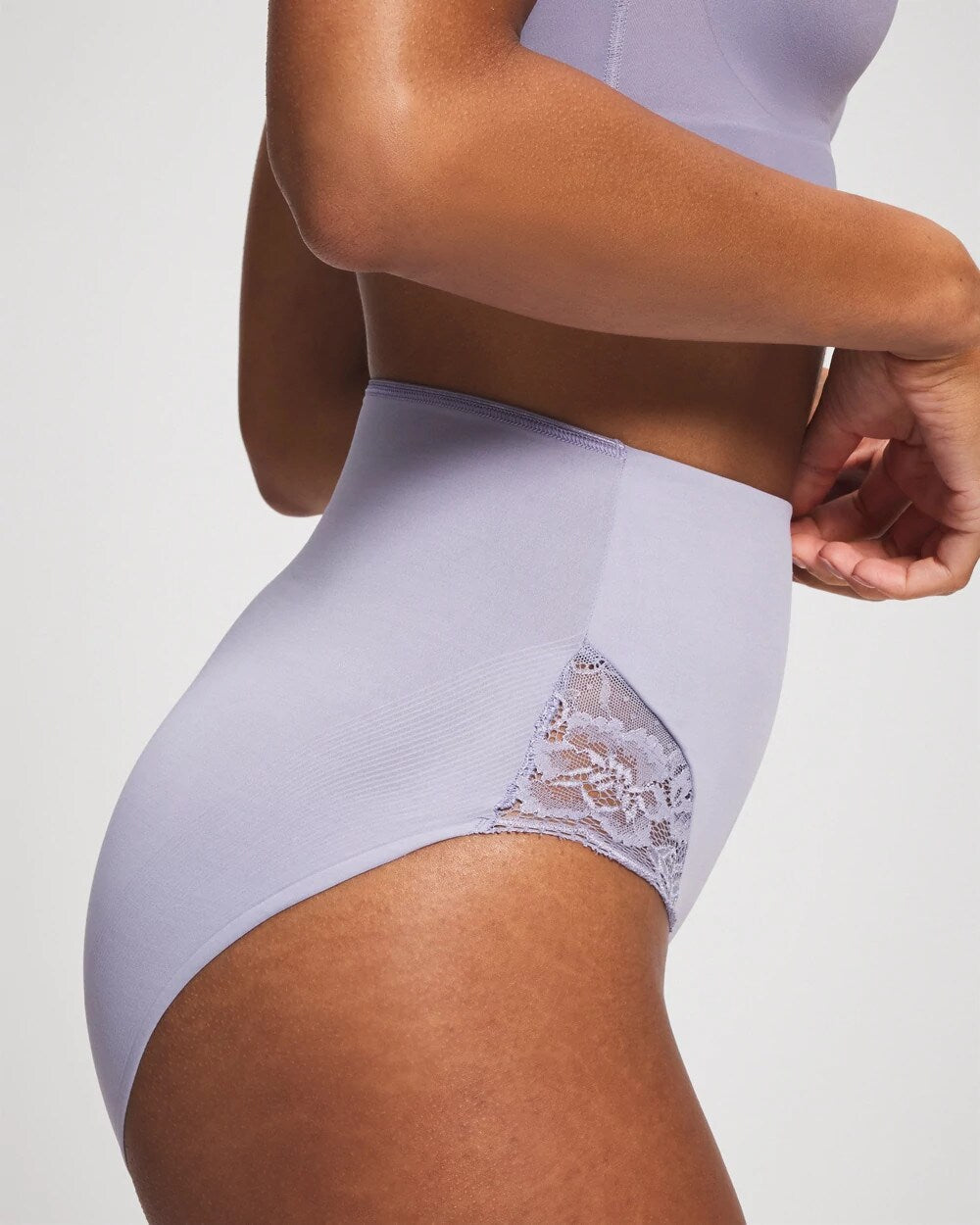 LAVENDER CLOUD - Tummy High-Waist Brief Panty with Lace