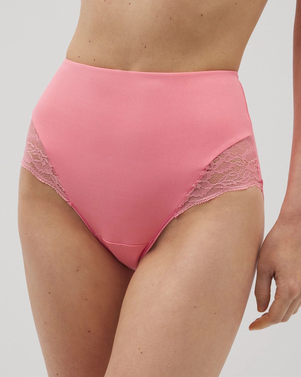 PINK GUAVA - Tummy High-Waist Brief Panty with Lace