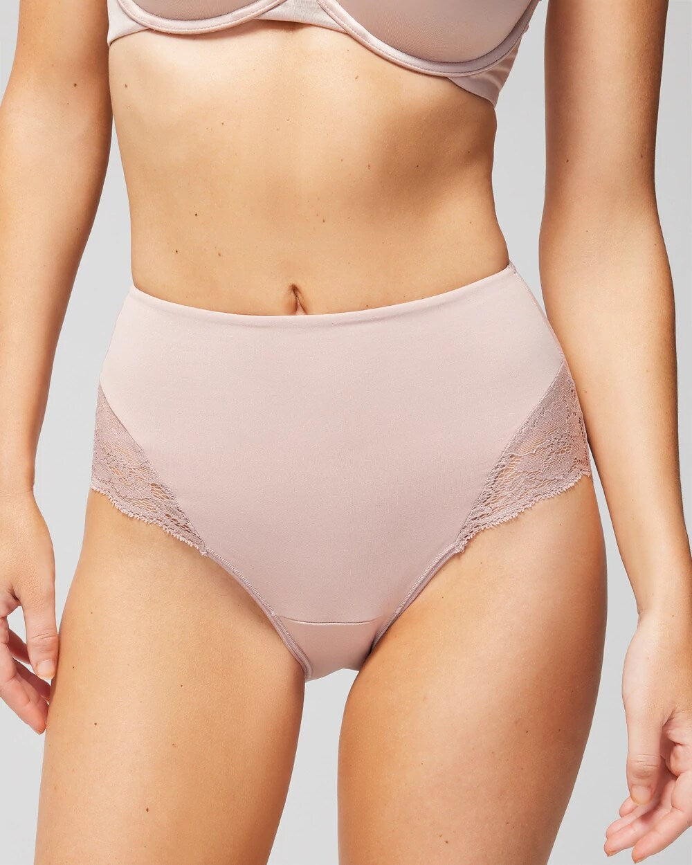 ADOBE ROSE - High-Waist Brief Panty with Lace