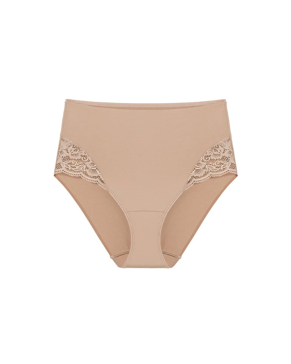 WARM AMBER - High-Waist Brief Panty with Lace