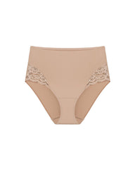 WARM AMBER - High-Waist Brief Panty with Lace