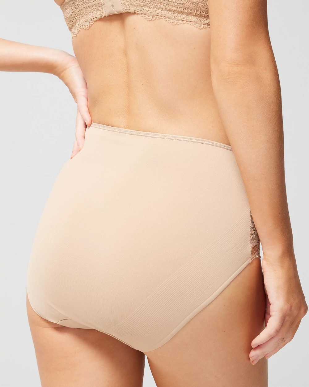 WARM AMBER - High-Waist Brief Panty with Lace