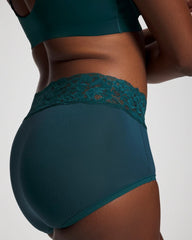 DEEP TEAL W/ DTM FOIL - Brief Panty with Super Soft Signature Lace