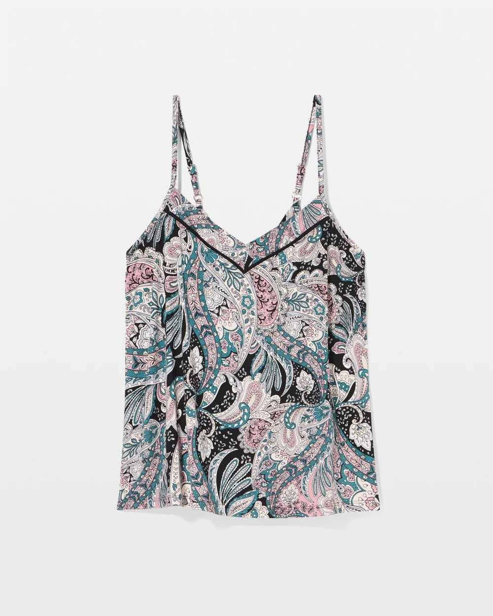 REGAL PAISLEY BLACK - Piped Pajama Cami