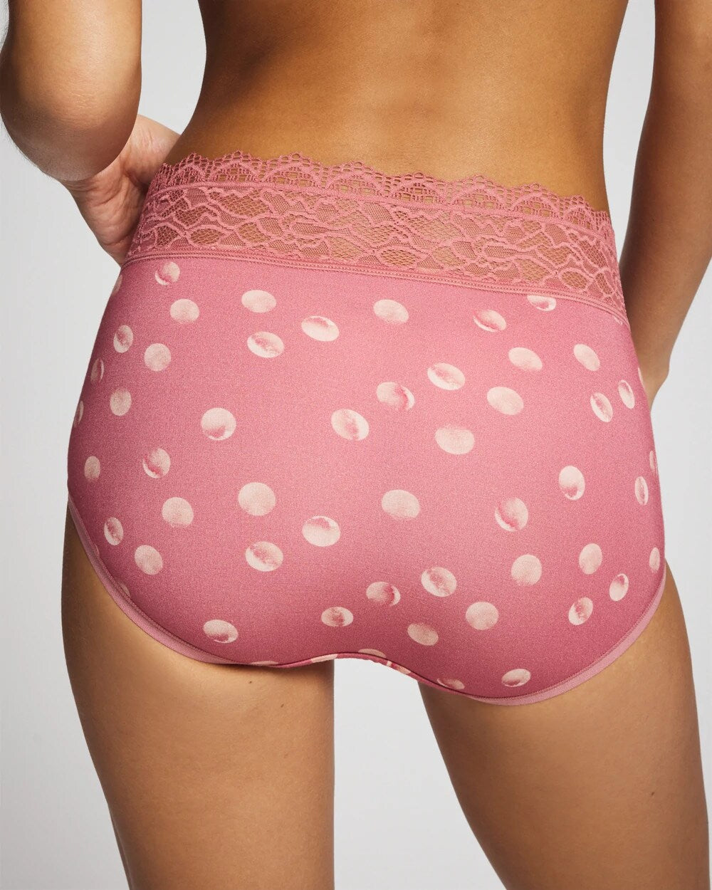 WATER SPOTS ANTIQUE PINK - Brief Panty with Enchanting Lace