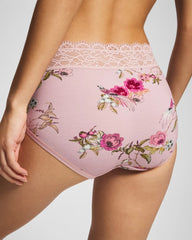 FEATHERED FANCY MINI PINK - Brief Panty with Enchanting Lace