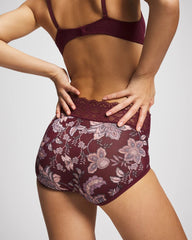 PAISLEY SPLENDOR M PLUM - Brief Panty with Enchanting Lace
