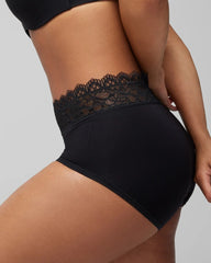 BLACK - Brief Panty with Enchanting Lace