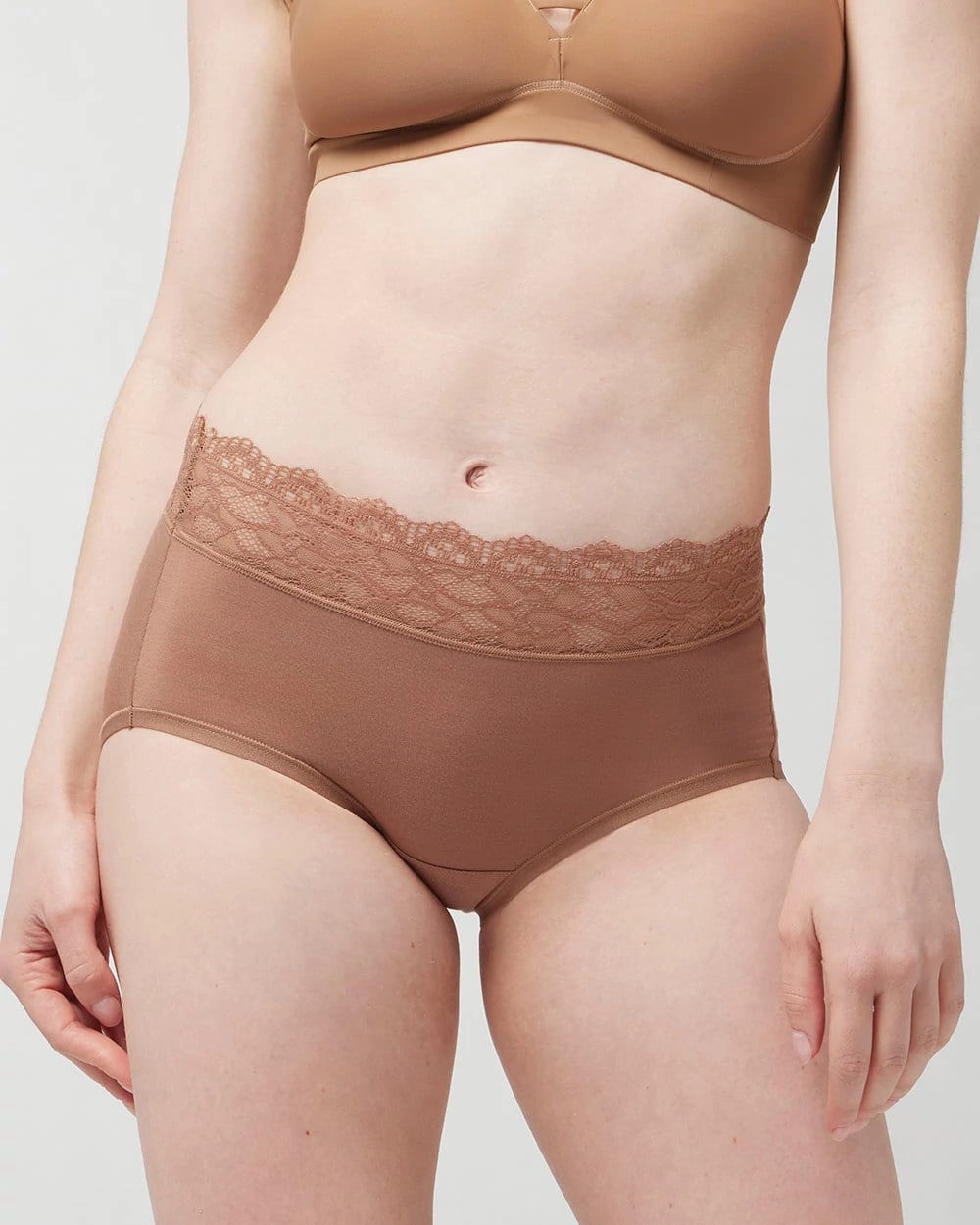 WARM SIENNA - Brief Panty with Enchanting Lace